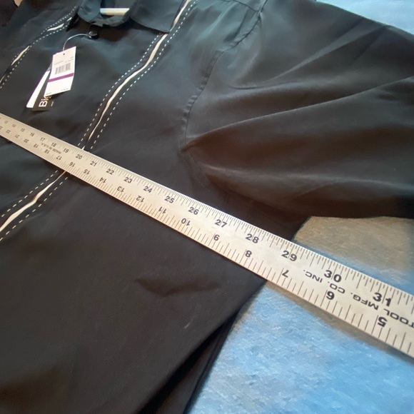 Cubavera Men’s Short Sleeve Button Down Shirt Black Stripe 2XLT Big & Tall NWT - Picture 9 of 14